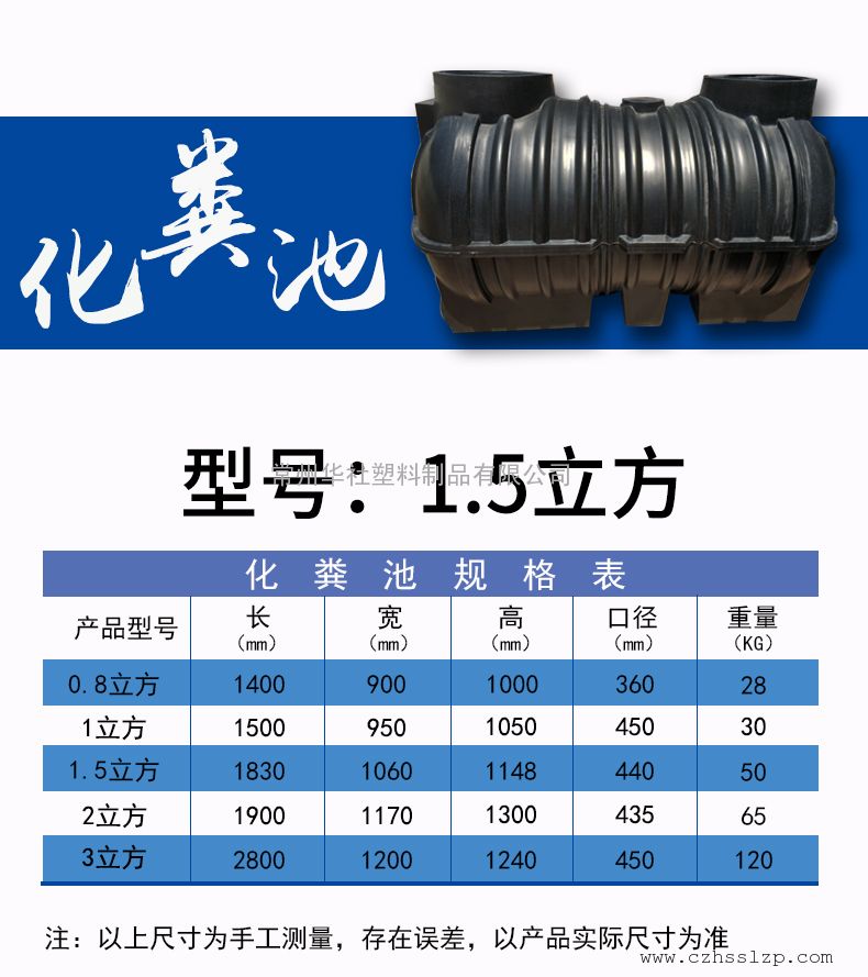 農(nóng)村家用廁所改造優(yōu)選 PE塑料三格式化糞池（1.5立方/2立方）全面解析